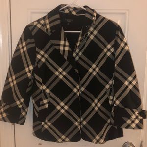 Talbots petite plaid blazer jacket